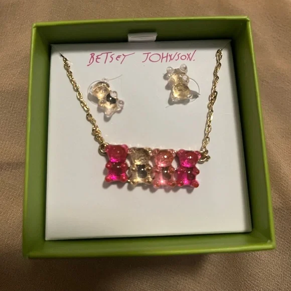 Betsey Johnson, Gummy Bear, earrings, and necklace - Picture 1 of 4